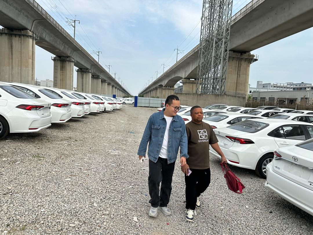 Chizyharry Autos team on a sourcing trip at an export vehicle yard